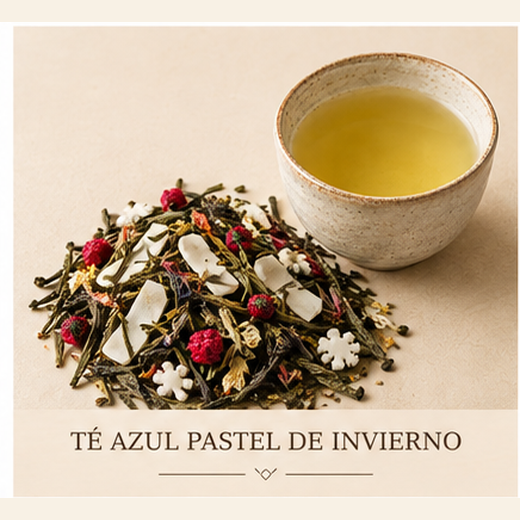 TÉ AZUL PASTEL DE INVIERNO