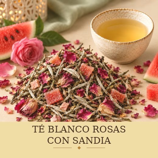 TÉ BLANCO ROSAS CON SANDIA