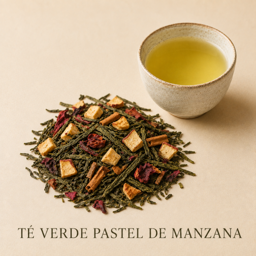 TÉ VERDE PASTEL DE MANZANA
