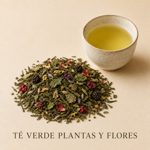 TÉ VERDE PLANTAS Y FLORES